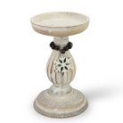 Vintage fehér gyertyatartó fából 10,5x16,5cm