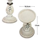 Vintage fehér gyertyatartó fából 10,5x16,5cm