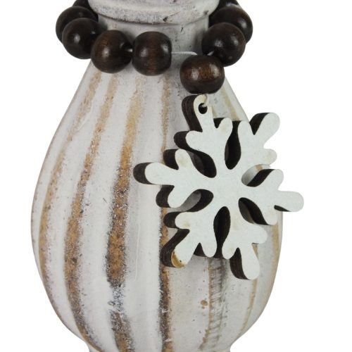 Vintage fehér gyertyatartó fából 10,5x16,5cm