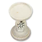 Vintage fehér gyertyatartó fából 10,5x16,5cm