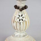 Vintage fehér gyertyatartó fából 10,5x16,5cm