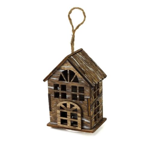 Házikó fából ledvilágítással vintagebarna