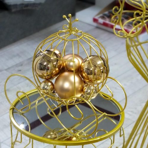 Fém tökhintó arany 30x15cm