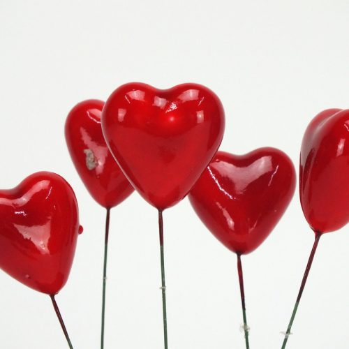 Szív pick piros  3,5x4cm 5db/cs.