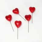 Szív pick piros  3,5x4cm 5db/cs.