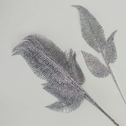 Csillámos toll levél ezüst  10db/csomag 