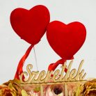 Beszúrós bársony szív 4,5cm 12db/csomag