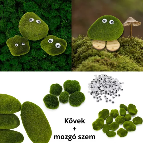 Dekoratív moha kövek 4db/cs