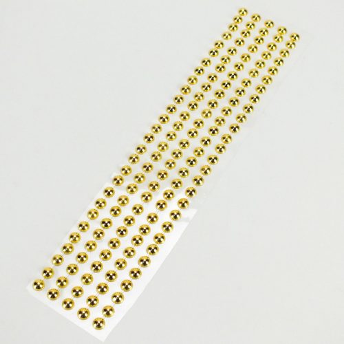 Öntapadós flitter gyöngyök 140db/lap - arany nagy