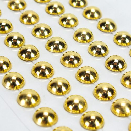 Öntapadós flitter gyöngyök 140db/lap - arany nagy
