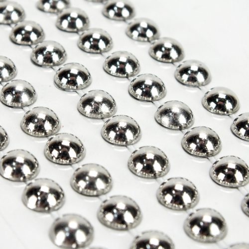 Öntapadós flitter gyöngyök 140db/lap - ezüst nagy