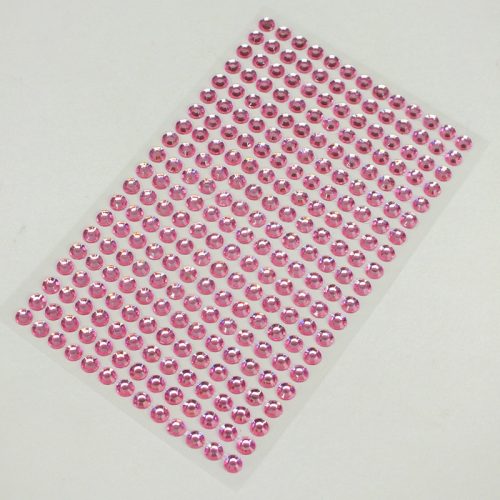 Öntapadós strassz gyöngyök 260db/lap - rózsaszín