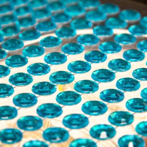 Öntapadós strassz gyöngyök 260db/lap - türkiz