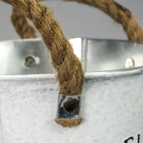 Fehér bádog kaspó 11x10cm