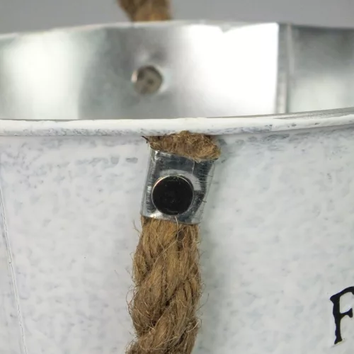 Fehér bádog kaspó 11x10cm