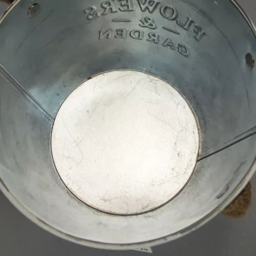 Fehér bádog kaspó 11x10cm