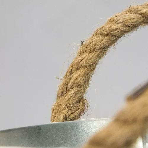 Fehér bádog kaspó 11x10cm