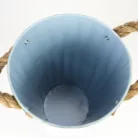 Bordázott bádog váza kék 15x25cm