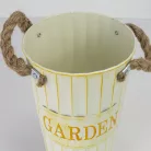 Bordázott bádog váza krém 15x25cm