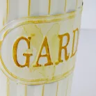 Bordázott bádog váza krém 15x25cm