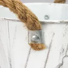 Bordázott bádog kaspó 13x12cm - fehér