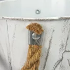 Bordázott bádog kaspó 13x12cm - fehér