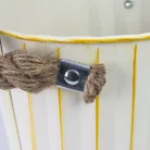 Bordázott bádog kaspó 13x12cm - fehér