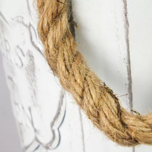 Bordázott bádog kaspó 13x12cm - fehér