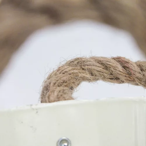 Bordázott bádog kaspó 13x12cm - krém