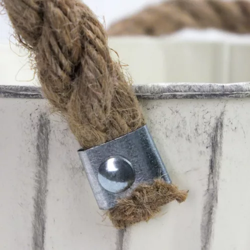 Bordázott bádog kaspó 13x12cm - krém