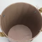 Bordázott bádog kaspó 13x12cm - púder