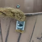 Bordázott bádog kaspó 13x12cm - púder