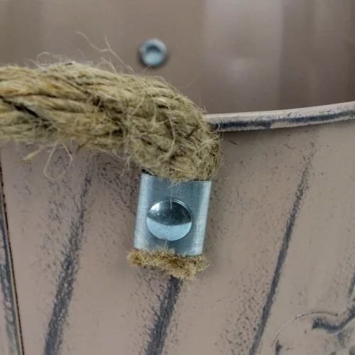 Bordázott bádog kaspó 13x12cm - púder