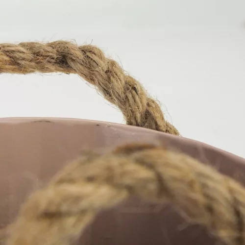 Bordázott bádog kaspó 13x12cm - púder