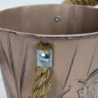 Bordázott bádog kaspó 13x12cm - púder