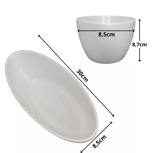 Fehér dekor tál 30x8,5cm