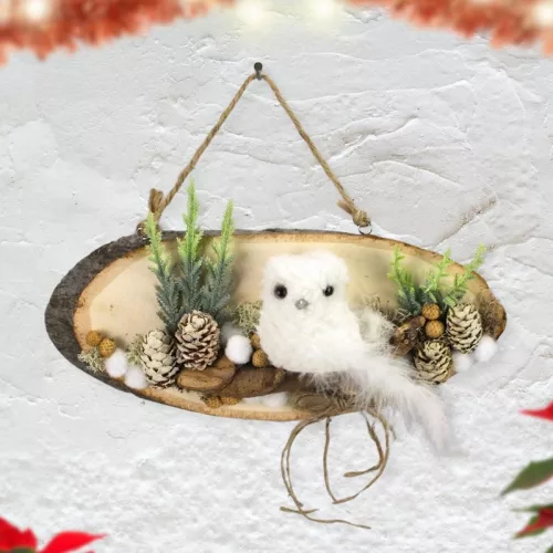 Akasztós fa szelet ovál