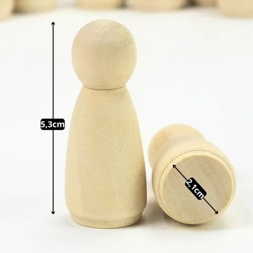 Natúr fabábu lány 2,1x5,3cm 10db/csomag