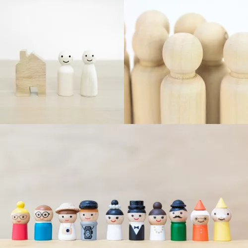 Natúr fabábu lány 2,3x6,6cm 5db/csomag