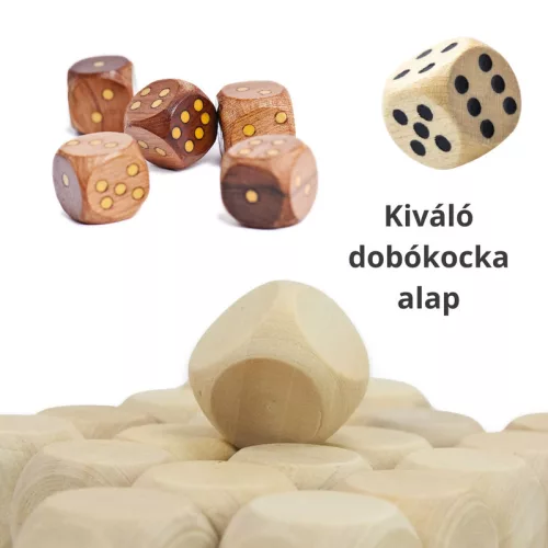 Fa dobókocka natúr 1,6cm 20db/csomag
