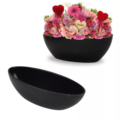 Fekete dekor tál 30x8,5cm