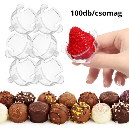 Bonbon tartó félgömb pálcázható opálos 4cm 100db/csomag OKOSÁR!