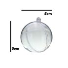 Ajándéktartó szétválasztható gömb műanyag 5cm 5db/cs