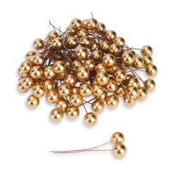  Beszúrós bogyó arany 1cm 100/cs