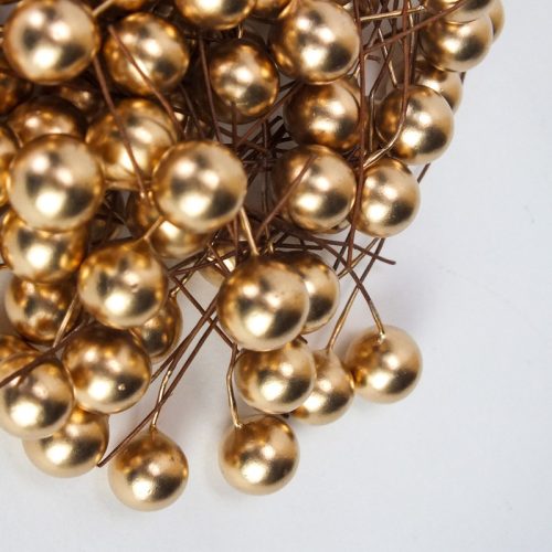  Beszúrós bogyó arany 1cm 100/cs