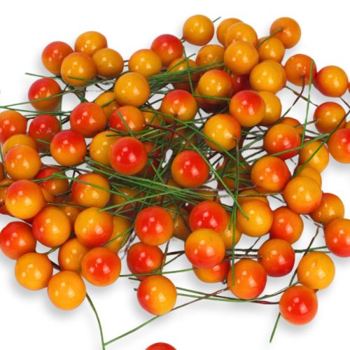  Beszúrós bogyó narancs 1cm 100/cs