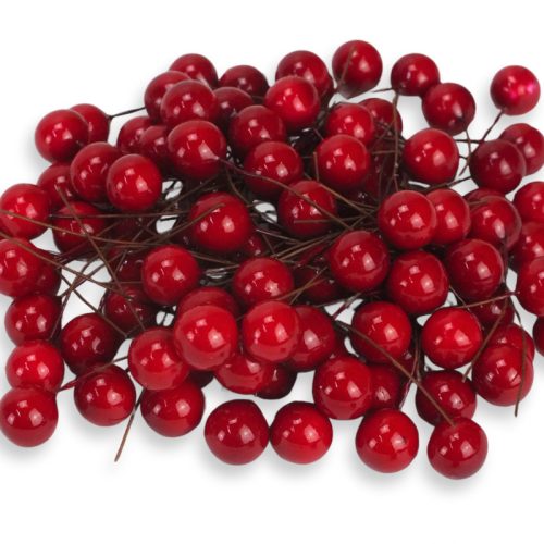  Beszúrós bogyó piros 1cm 100/cs