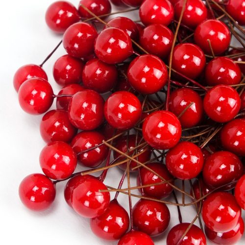  Beszúrós bogyó piros 1cm 100/cs