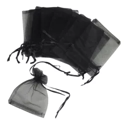 Organza tasak fekete 12db/cs