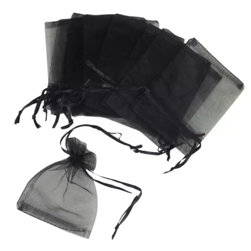 Organza tasak fekete 12db/cs